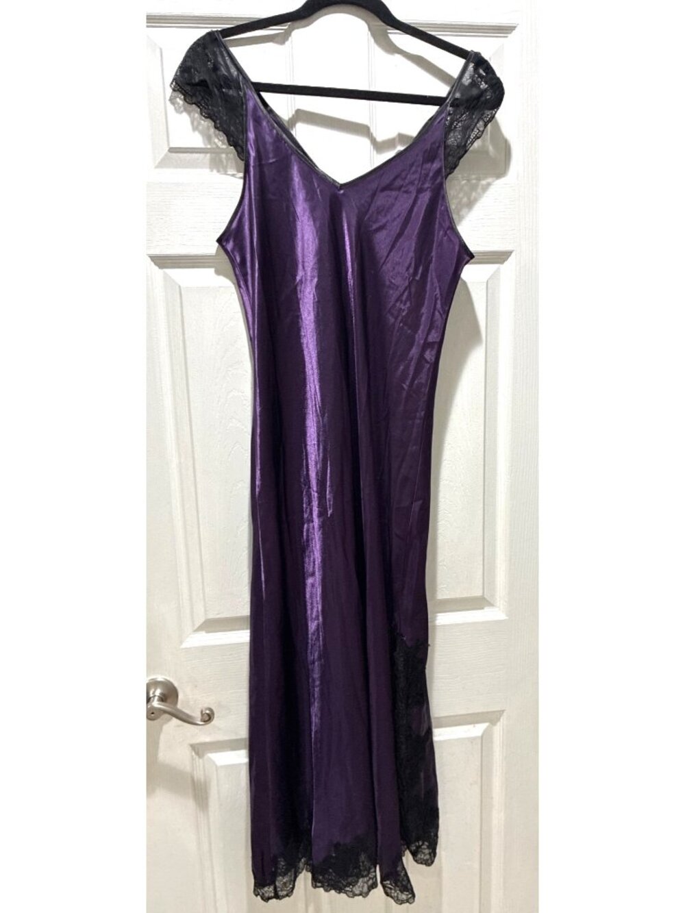 Oscar de la Renta Pink Label nightgown maxi-length slip dress metallic purple